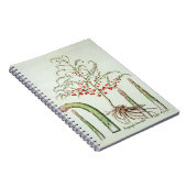 Allgemeiner Spargel in der Blume und in der Notizblock (Rechte Seite)