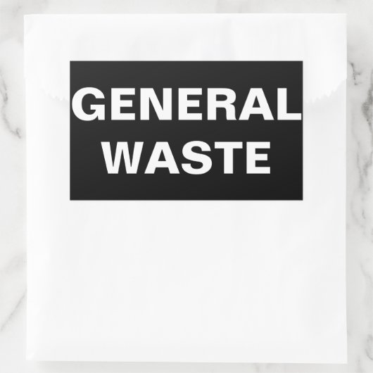 Allgemeines Abfallzeichen Rechteckiger Aufkleber (Tasche)