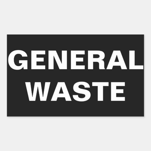 Allgemeines Abfallzeichen Rechteckiger Aufkleber (Vorderseite)
