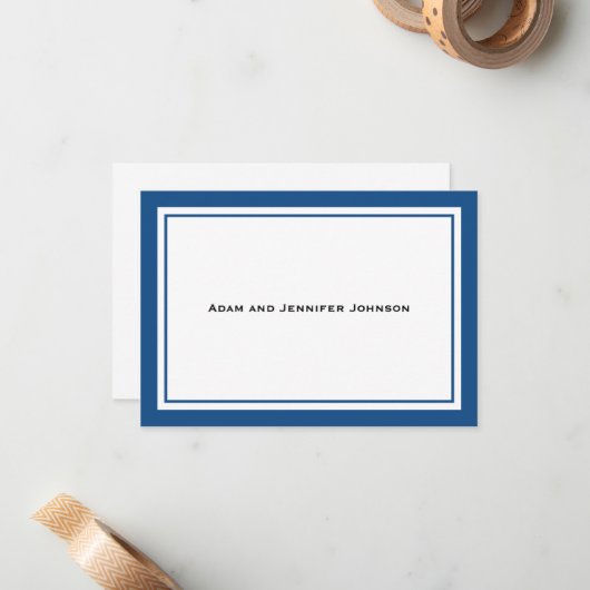 Allgemeines Dankeschön Karten (Navy Blue / White) (Vorderseite/Rückseite Beispiel)