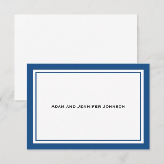 Allgemeines Dankeschön Karten (Navy Blue / White) (Vorne/Hinten)