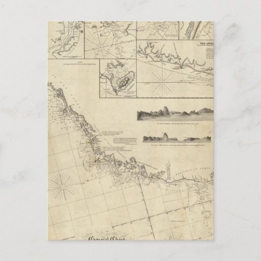 Allgemeines Diagramm der Küsten von Brasilien Postkarte (Vorderseite)