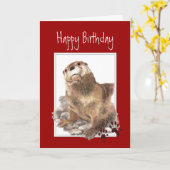 Allgemeines Geburtstag, Niedliches Otter, lustiges Karte (Gelbe Blume)