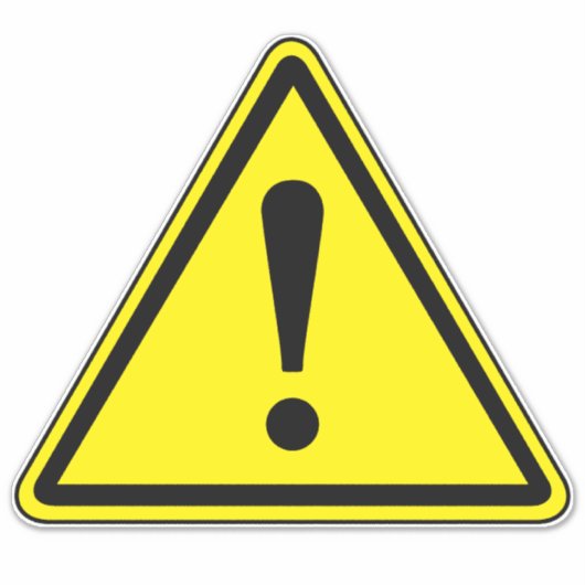 Allgemeines Gefahrenschild Aufkleber (Vorderseite)