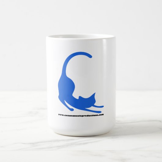 Allgemeines Katzen-Logo-Blau Kaffeetasse (Mittel)