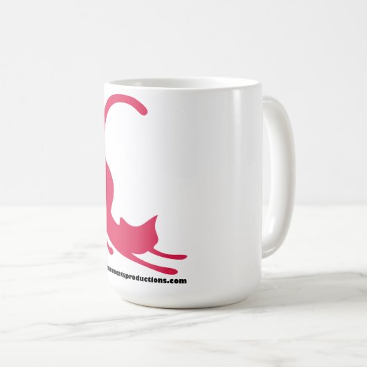 Allgemeines Katzen-Logo-Rosa Kaffeetasse (VorderseiteRechts)