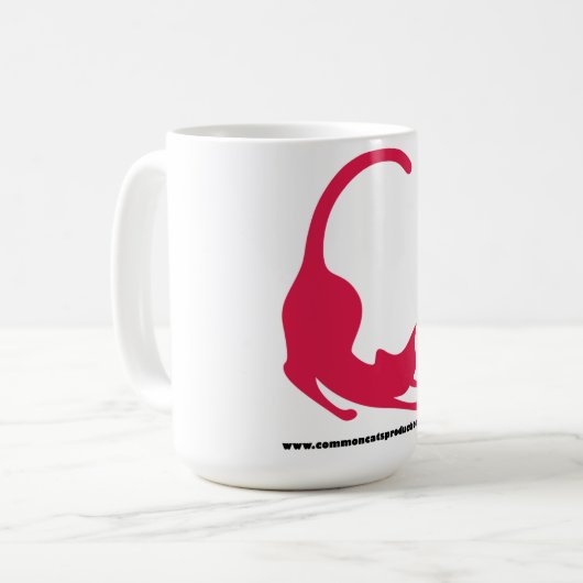 Allgemeines Katzen-Logo-Rosa Kaffeetasse (Vorderseite Links)