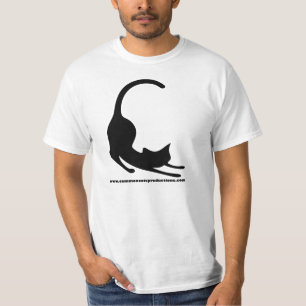 Allgemeines Katzen-Logo-Schwarzes T-Shirt