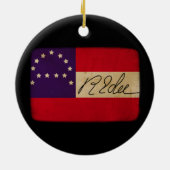 Allgemeines Lee hat Flagge mit Unterzeichnung Keramik Ornament (Hinten)
