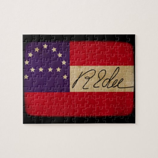 Allgemeines Lee hat Flagge mit Unterzeichnung Puzzle (Horizontal)