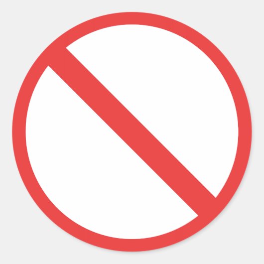 Allgemeines Verbot Runder Aufkleber (Vorderseite)