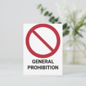 Allgemeines Verbot, Verbotszeichen Postkarte (Stehend Vorderseite)