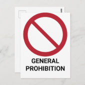 Allgemeines Verbot, Verbotszeichen Postkarte (Vorne/Hinten)
