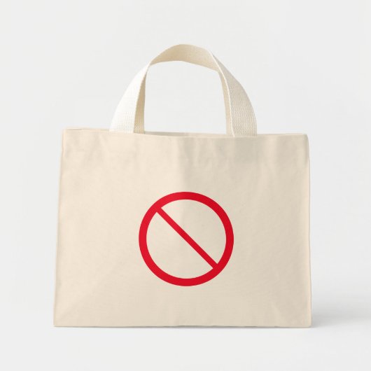 Allgemeines Verbotszeichen | Tiny Tote Bag Mini Stoffbeutel (Vorne)