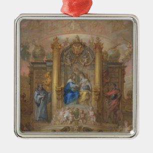Alliance von Frankreich und von Spanien Silbernes Ornament