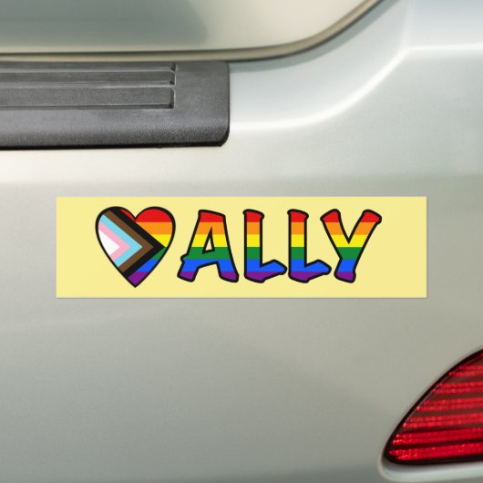 Allianz mit Progress-Pride-Flaggenbriefen Autoaufkleber (Auf Auto)