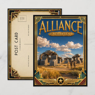 Allianz Nebraska Vintage Art Deco Goldenes Zeitalt Postkarte