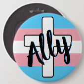 Allianz und Kreuz mit Trans Pride Flag-Taste Button (Vorne & Hinten)