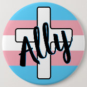 Allianz und Kreuz mit Trans Pride Flag-Taste Button (Vorderseite)