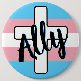 Allianz und Kreuz mit Trans Pride Flag-Taste Button