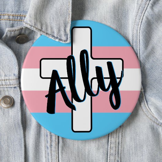Allianz und Kreuz mit Trans Pride Flag-Taste Button (Beispiel)