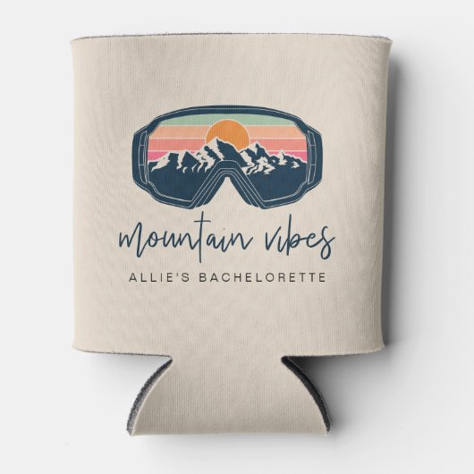 ALLIE Pink Mountain Vibes Ski Bachelorette Gruppe Dosenkühler (Vorderseite)