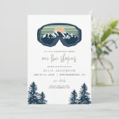ALLIE Sage Snowboarden Ski Bachelorette Einladung (Stehend Vorderseite)