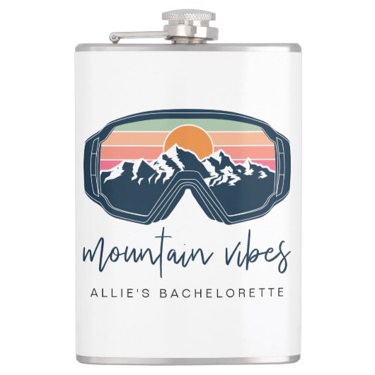 ALLIE Ski Snowboarding Goggle Mountain Vibes Flachmann (Vorderseite)