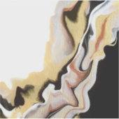 Alligare Abstract Gold Black White Fluid Art Aufkleber (Vorderseite)