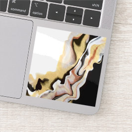 Alligare Abstract Gold Black White Fluid Art Aufkleber