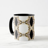 Alligare Abstract Gold Black White Fluid Art Tasse (Vorderseite Links)