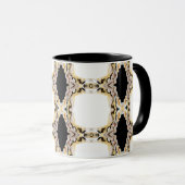 Alligare Abstract Gold Black White Fluid Art Tasse (VorderseiteRechts)