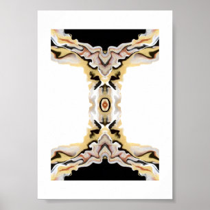 Alligare Golden Abstrakte Acryl Fluid Kunst Poster
