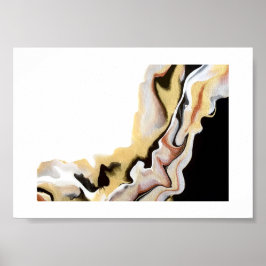 Alligare Golden Abstrakte Acryl Fluid Kunst Poster