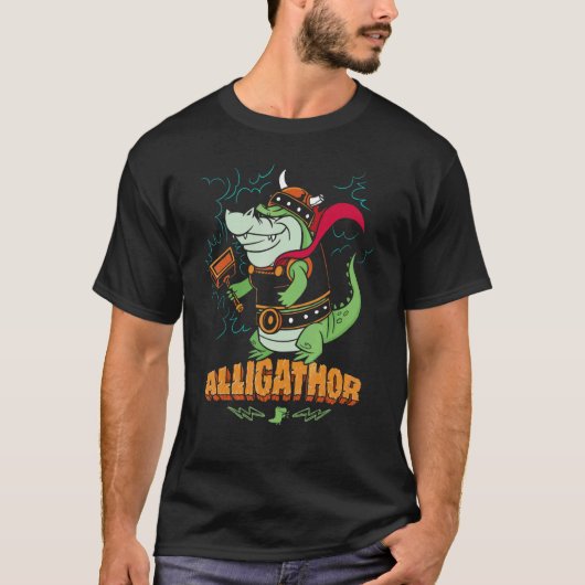 Alligathor Norse Mythology Thor Alligator Viking T-Shirt (Vorderseite)