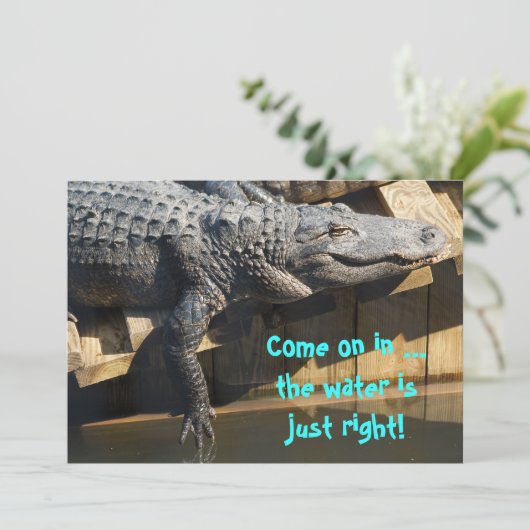 Alligator am Dock Einladung (Stehend Vorderseite)
