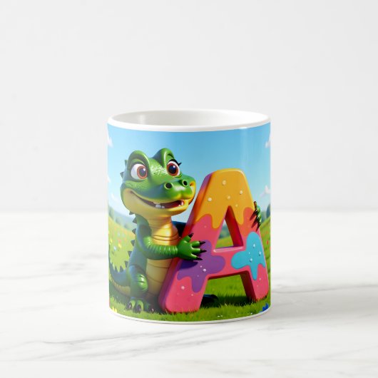 Alligator Andy Mug – A – Alphabet Kaffeetasse (Mittel)