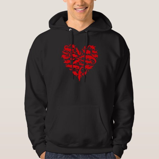 Alligator Animal Lover Funny Heart Alligator Valen Hoodie (Vorderseite)