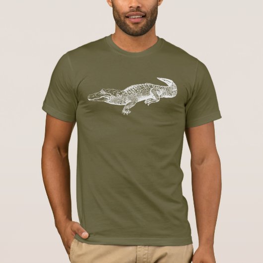 Alligator auf dunklem Shirt (Vorderseite)