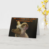 Alligator auf einer Ram Costume Halloween-Karte Karte (Gelbe Blume)