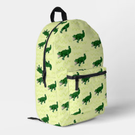 Alligator auf gelb bedruckter rucksack