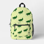 Alligator auf gelb bedruckter rucksack (Vorderseite)