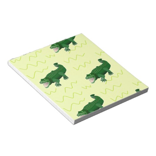 Alligator auf gelb notizblock (angewinkelt)