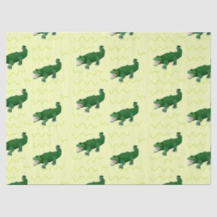 Alligator auf gelb seidenpapier