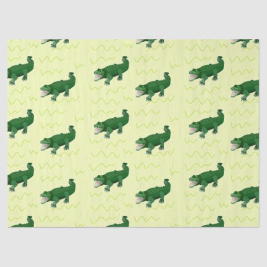 Alligator auf gelb seidenpapier (Vorderseite)