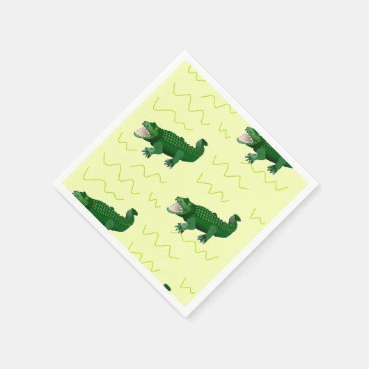 Alligator auf gelb serviette (Ecke)
