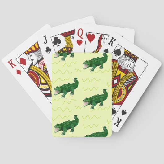 Alligator auf gelb spielkarten (Rückseite)