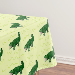 Alligator auf gelb tischdecke
