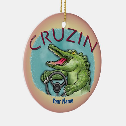 Alligator-Auto Keramik Ornament (Rechts)