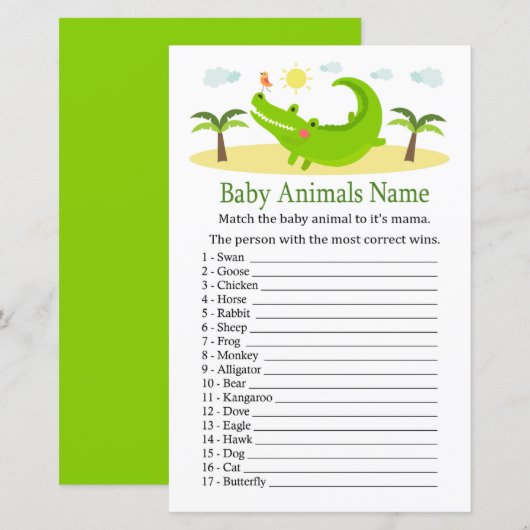 Alligator Baby Animes Name Game (Vorne/Hinten)
